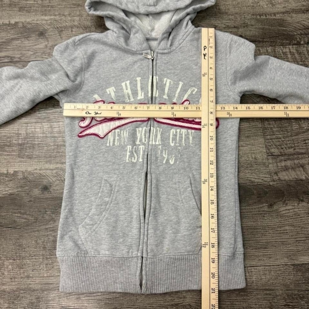 Vtg Y2K Aeropostale Zip Up Hoodie Pink Spellout Logo XS - Picture 3 of 7